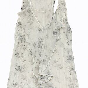 Poetry Clothing Ruffle Front Sleeveless Tank Top Marble Print Women’s Large-A346